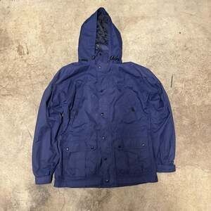 Vintage mens REI Elements Navy Blue Hooded Rain Jacket Size Medium